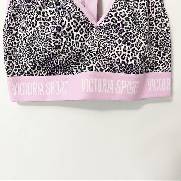 Victoria’s Secret The Player Lavender Leopard Strappy Back Sports Bra Size XS - Picture 3 of 6